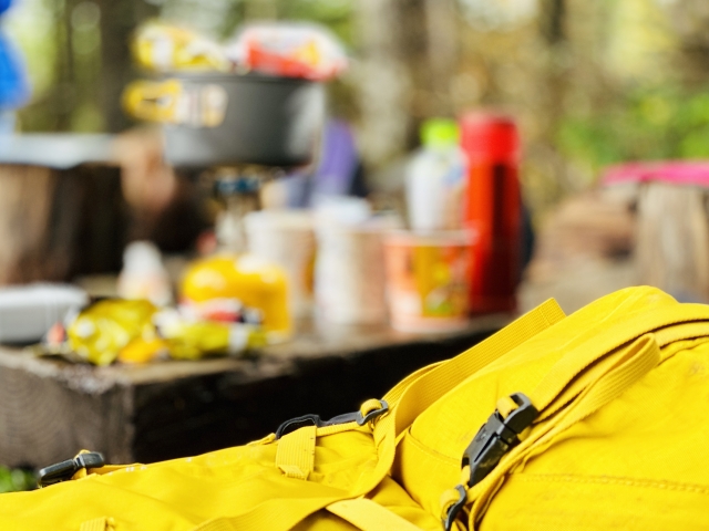 リュックタイプのバッグでキャンプ
